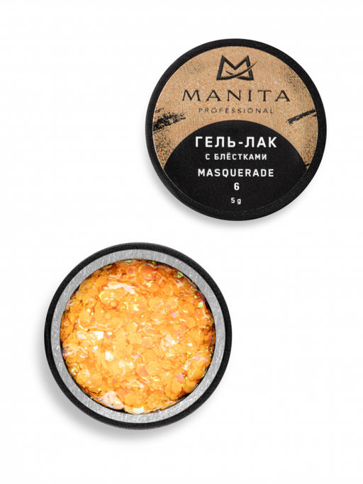 Manita Professional Гель-лак для ногтей с блёстками / Masquerade №06, 5 г