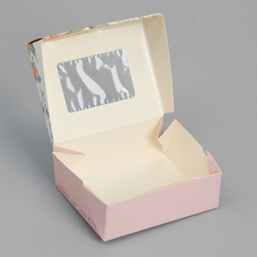 Цена за 10 шт. Кондитерская упаковка, коробка с ламинацией Цветы, 10?8?3.5 см