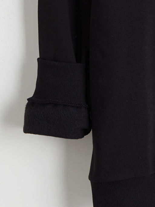 Bisiklet Yaka Bask?l? Erkek Sweatshirt