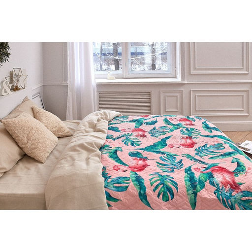 Покрывало "Этель" 1,5 сп Tropical flamingo, 140*210±2 см, микрофибра