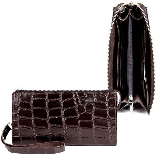 Портмоне мужское Cayman-420 на молнии н/к, 1 отд, 12 карм, коричневый скат (99) 151761