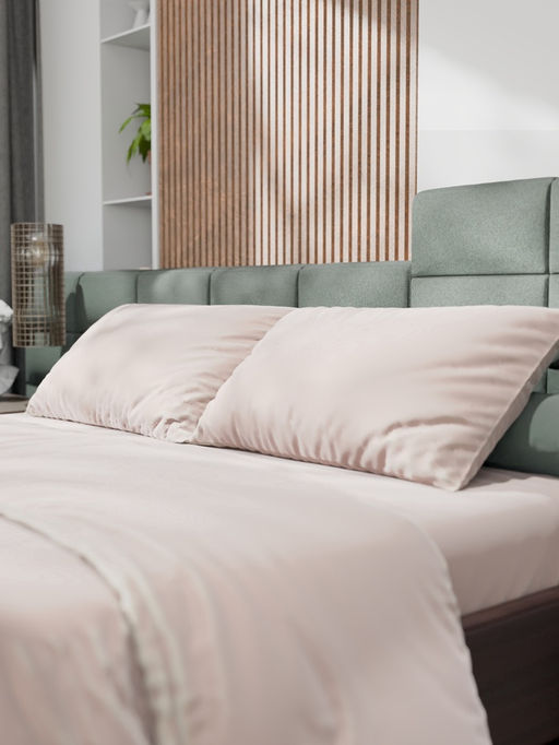 Постельное бельё евро «Этель», тенсель, бежевое