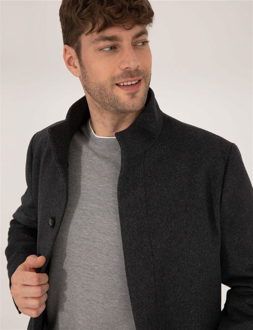 Antrasit Slim Fit Palto - Pierre cardin фото 3