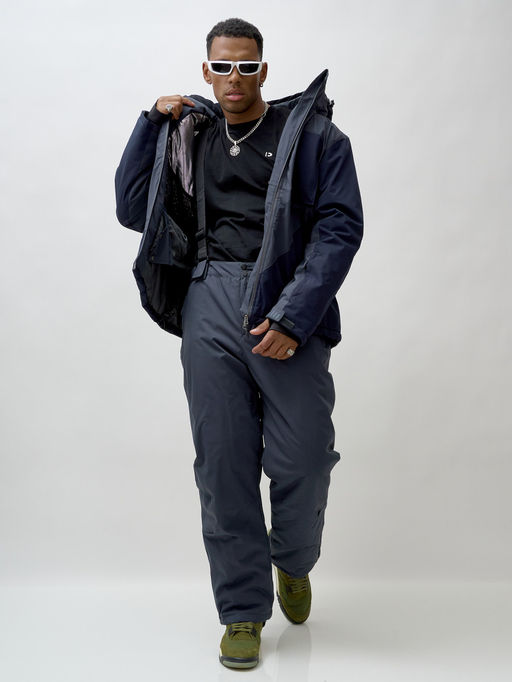 Горнолыжный костюм мужской зимний темно-серого цвета 392TC - Leifensh фото 22