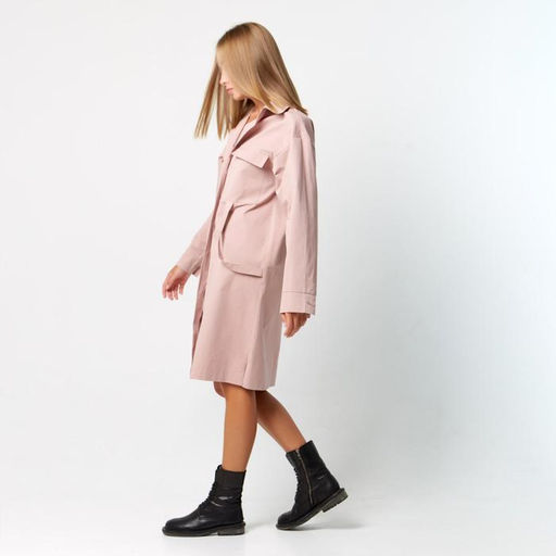 Платье женское короткое с карманами MIST, розовое, размер 40-42