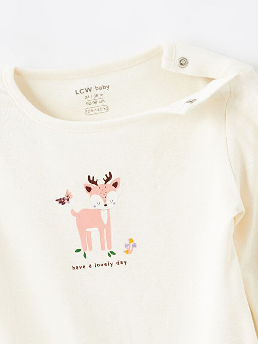 Bisiklet Yaka K?z Bebek ??t??tl? Bodysuit 3l?