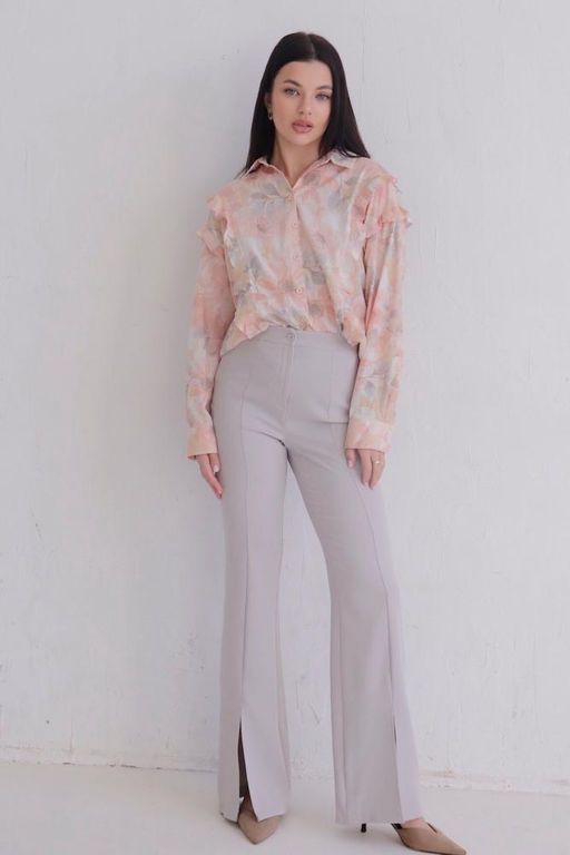 Брюки светло-серые с разрезами - Martichelli фото 7