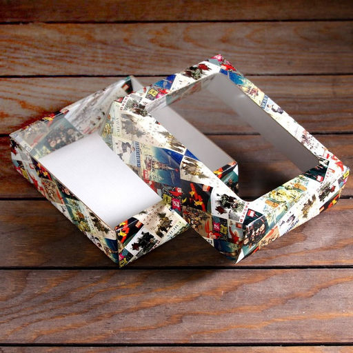 Цена за 5 шт. Коробка подарочная, крышка-дно, с окном Новогодняя афиша, 18 х 15 х 5 см - UPAK LAND фото 4