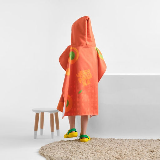Полотенце-пончо детское махровое Чебурашка 60х120 см, 50% хл, 50% пэ - Крошка я фото 3