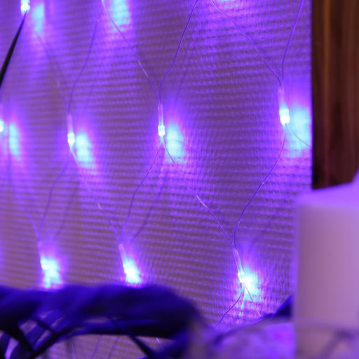 Гирлянда Сеть 1.6?1.6 м, IP20, прозрачная нить, 144 LED, 8 режимов, 220 В, свечение синее - Luazon lighting фото 3