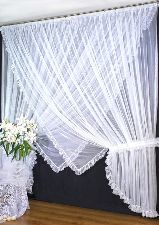 Готовые шторы арт. 0001, Elza (Эльза), (500 см ширина X 250 см высота) х 2 , два полотна пришиты на одну шторную ленту.