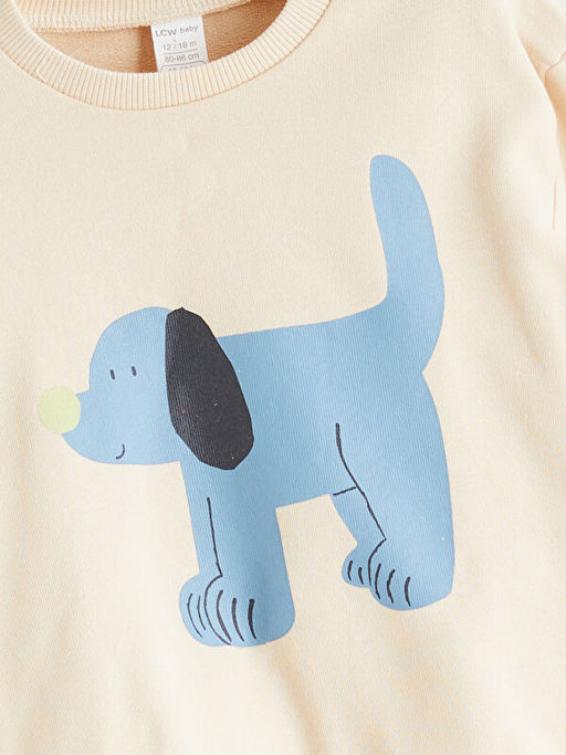 Bisiklet Yaka Erkek Bebek Sweatshirt ve Pantolon 2li