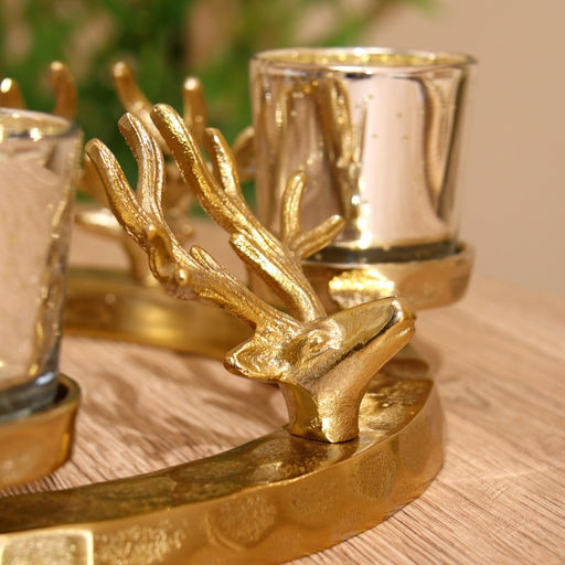 Подсвечник на 4 свечи Рожки, 30?30?10 см, алюминий