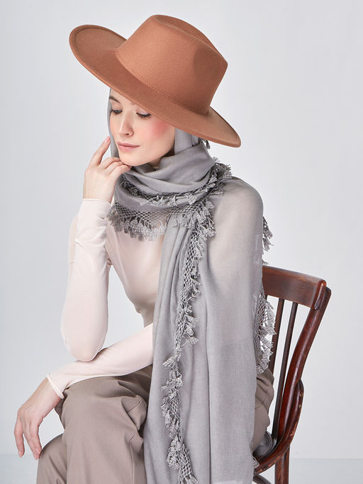 Большой, мягкий, тонкий и очень нежный двусторонний палантин с рисунком. - Tantino фото 10