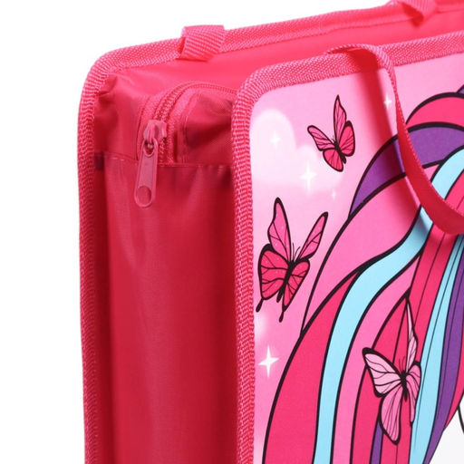 Папка пластиковая с ручками А4, на молнии, 7.5×33×26 см, «Минни Маус и единорог»