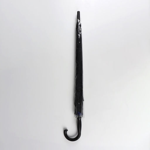 Зонт - трость полуавтоматический «Однотонный», двухслойный, 16 спиц, R=52/60 см, d=104 см, чёрный, синий