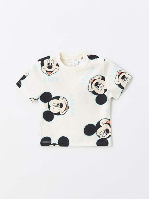Bisiklet Yaka K?sa Kollu Mickey Mouse Bask?l? Erkek Bebek Ti??rt ve ?ort 2li Tak?m - Waikiki фото 2
