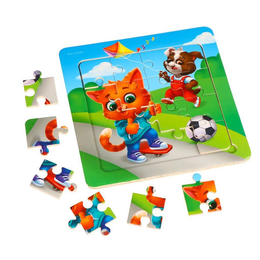 Пазл Милые зверята, 14 см х 14 см - Лесная мастерская фото 4