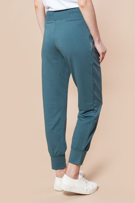 Брюки из эластичного футера с молниями