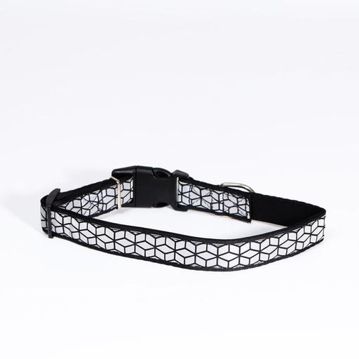 Ошейник со светоотражающим орнаментом, 55 х 2,5 см, чёрный - Пижон фото 2