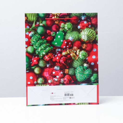 Пакет подарочный Ёлочные игрушки, 33 х 42,5 х 10 см - Simaland фото 2