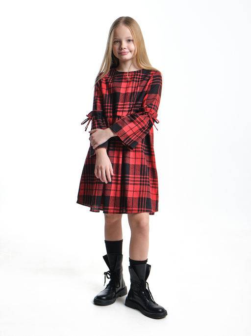 Платье для девочки нарядное UD 6837 бежевая клетка - Mini maxi фото 15