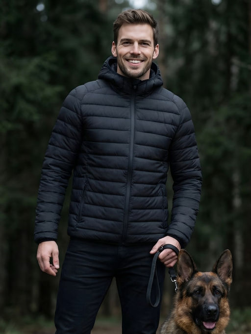 Куртка мужская стёганая с капюшоном с графеновой подкладкой бежевого цвета 9625_1B - Valianly фото 29