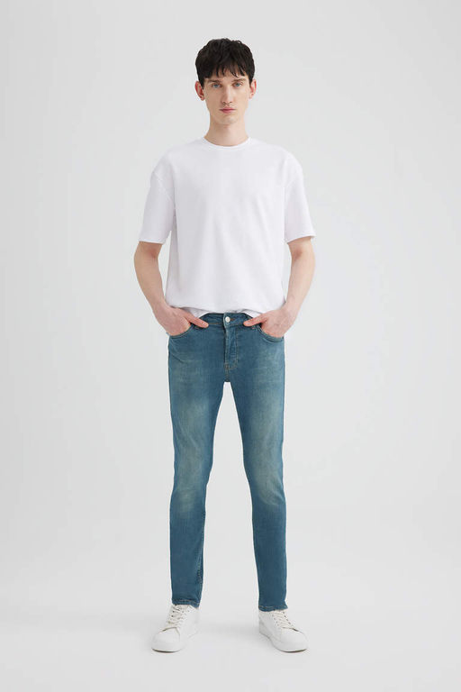 Супероблегающие джинсовые брюки с нормальной талией и очень узкими штанинами - Defacto фото 4