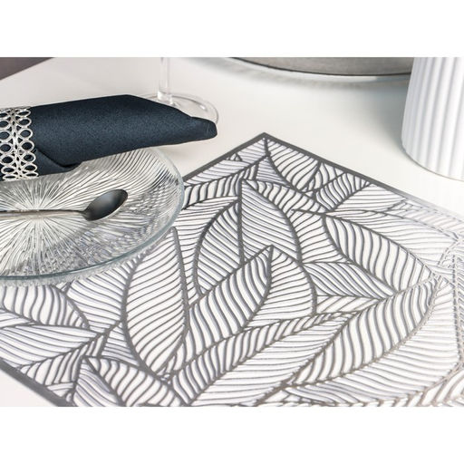 Цена за 6 шт. Салфетка сервировочная на стол Доляна Листопад, 4530 см, цвет серебряный  фото 3