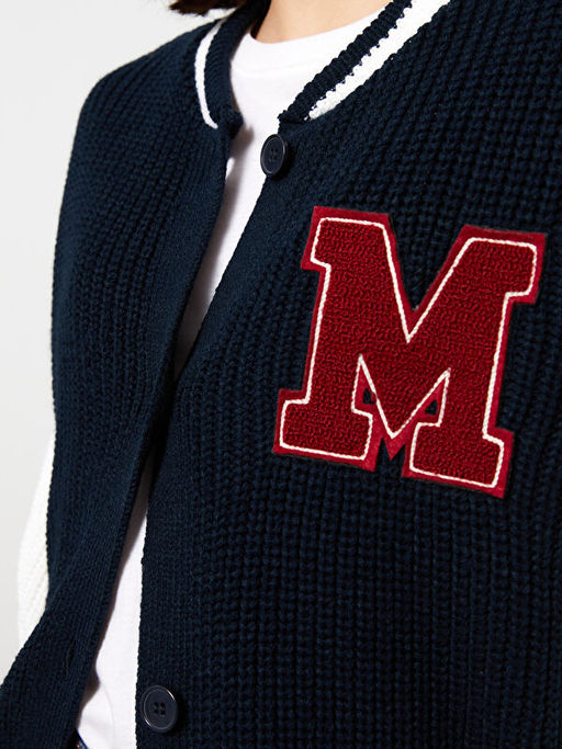 Bisiklet Yaka Nak??l? Uzun Kollu Kad?n Triko H?rka