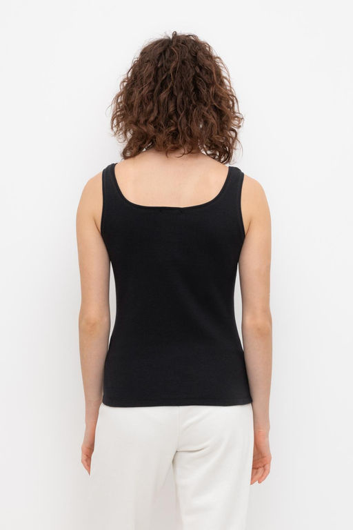 Майка Very Neat ЕВТ 3060/24 из трикотажа в рубчик черный  фото 4