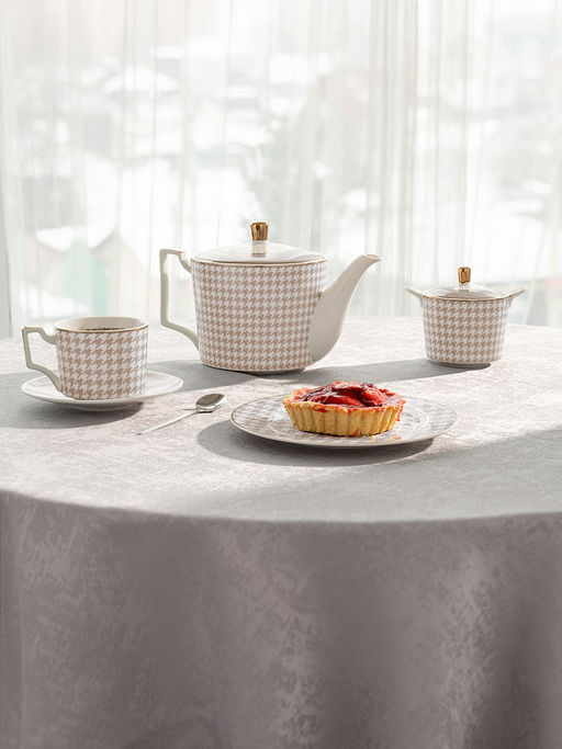 Чайная пара 220 мл бежевый фарфор - Denastia фото 5