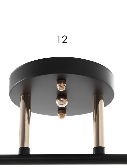 Люстра 12229/2, 2хE27, 60 Вт, чёрный/золото