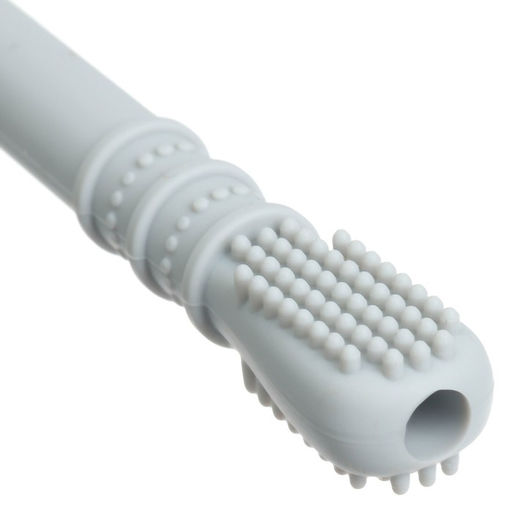 Прорезыватель силиконовый M&B, логопедический, от 3 мес., серый