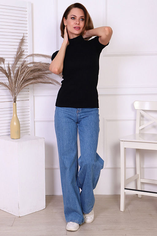 Водолазка женская, рибана с лайкрой (00837, черный) - Плиона фото 7