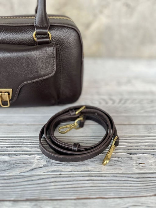 Женская кожаная сумка бочонок 3132 Кофе