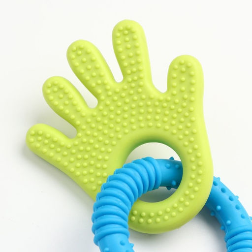 Игрушка жевательная Всегда вместе!, TPR, 18,5 см, ладошка/круг/ключ - Пижон фото 4
