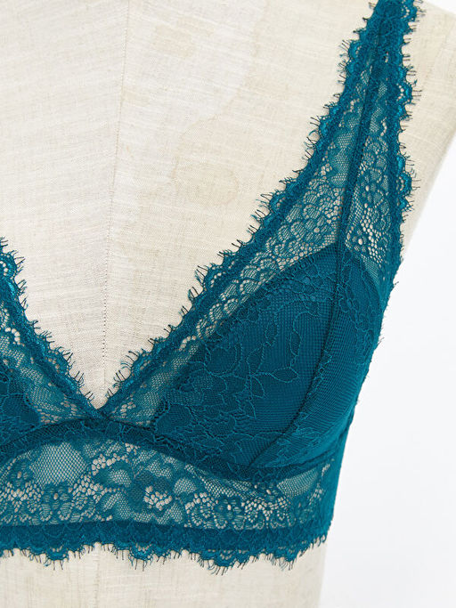 Balenli Dolgusuz Dantelli Bralet