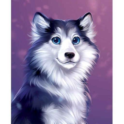 Алмазная мозаика с частичным заполнением на холсте «Хаски», 15×21 см