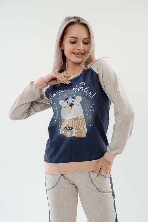 Костюм женский из футера Гамми индиго - Амадэль фото 6