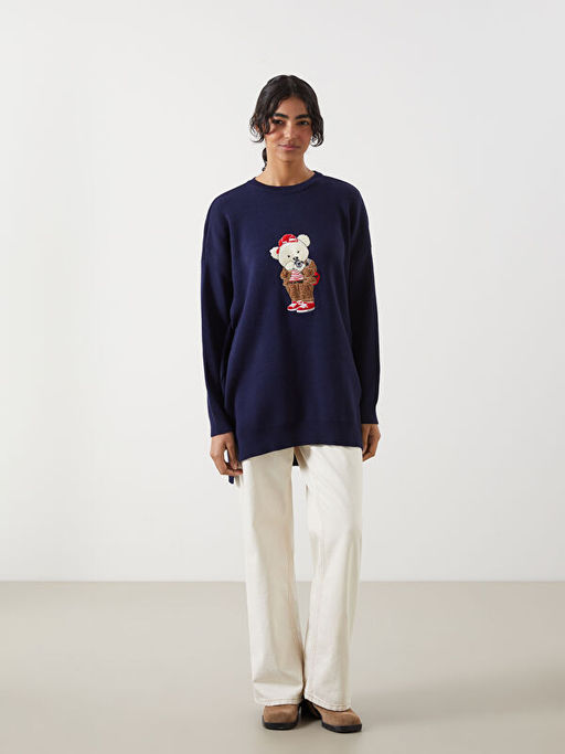 Ay? Teddy Nak??l? Oversize Kad?n Triko Tunik