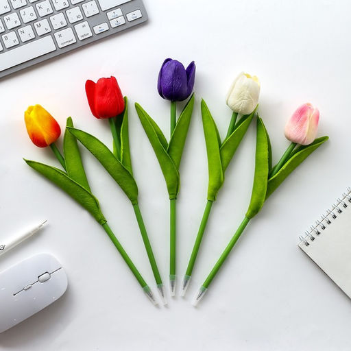 Ручка прикол, шариковая, синяя паста, 1.0 мм 8 марта:Тюльпан МИКС