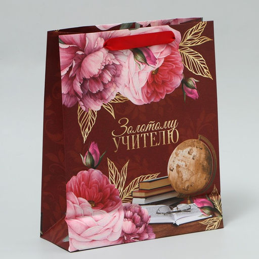 Пакет ламинированный Золотому Учителю, ML 21 25 8 см - Доступные радости фото 3