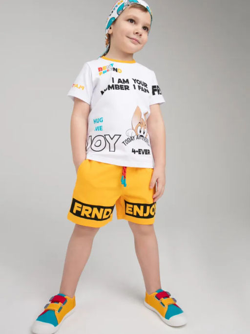 PlayToday / Комплект трикотажный для мальчиков: фуфайка (футболка), шорты  фото 4