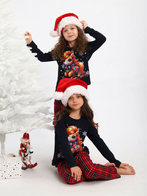 ПЖ064 Пижама Лошадка (синий) - Милаша фото 4