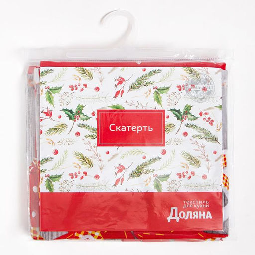 Скатерть новогодняя Доляна Домашний уют 145*180 см, 100% п/э  фото 7