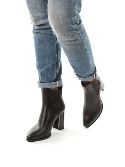 01-PCT168-1 BLACK Ботинки Челси демисезонные женские (натуральная кожа, байка) - Фабричный китай фото 4