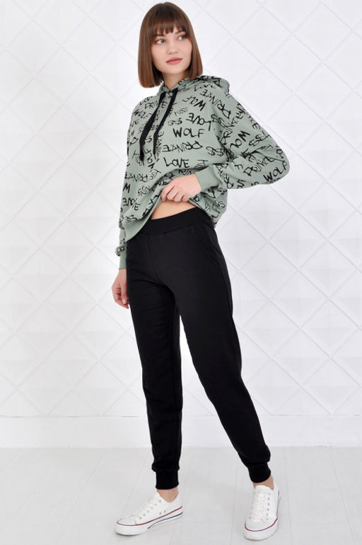 Арт. 2350 Костюм с брюками женский 44-52 (5 шт) Цвет:верх- полынь, низ-черный - Калинка фото 16