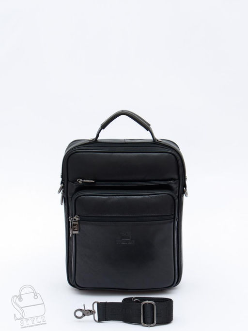 Сумка мужская кожаная 7905-4 black Fuzhinino  в Новосибирске