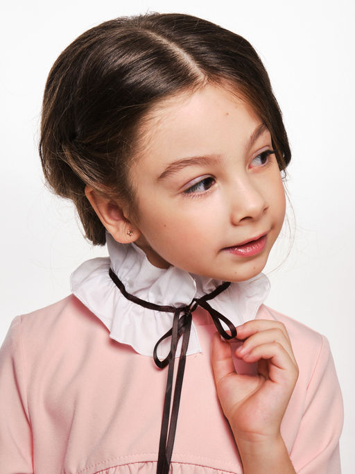 Нарядное платье со сьемным воротником UD 6224 крем-роз - Mini maxi фото 3